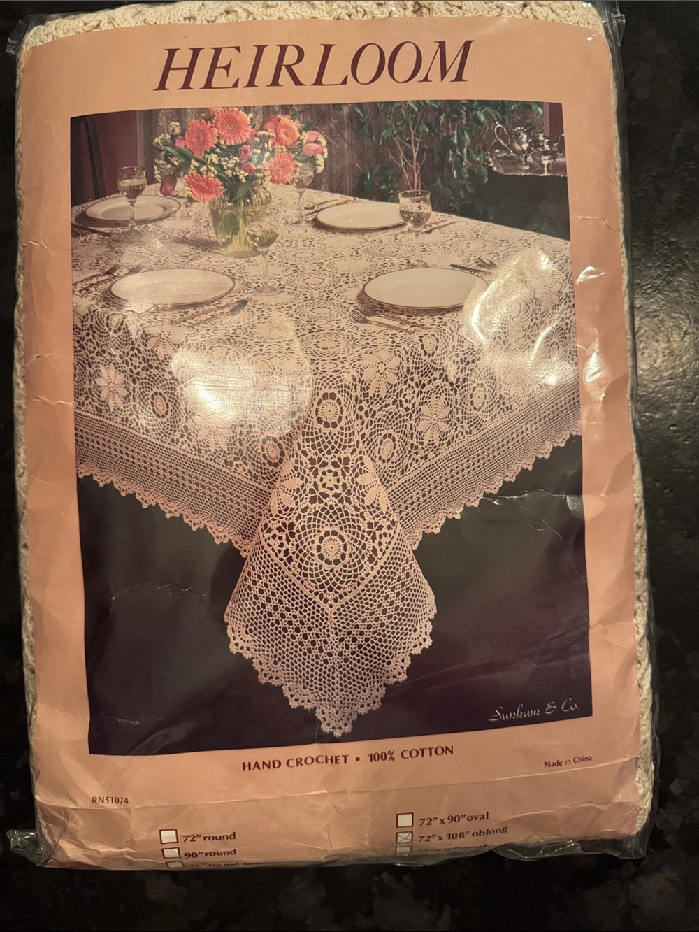 Hand Crochet 100% Cotton Lace Tablecloth - Cream